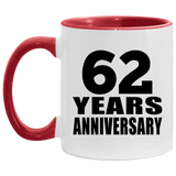 62nd Anniversary 62 Years - 11oz Accent Mug Red
