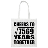 87th Anniversary Cheers To Square Root of 7569 Years Together - Tote Bag White