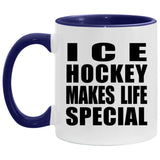 Ice Hockey Makes Life Special - 11oz Accent Mug Purple
