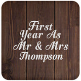 First Year As Mr & Mrs Thompson - Drink Coaster D