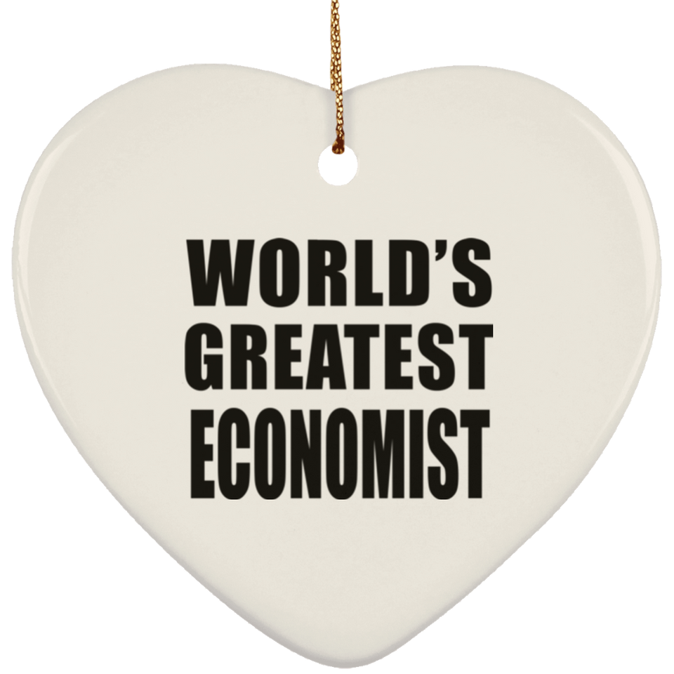 World's Greatest Economist - Heart Ornament