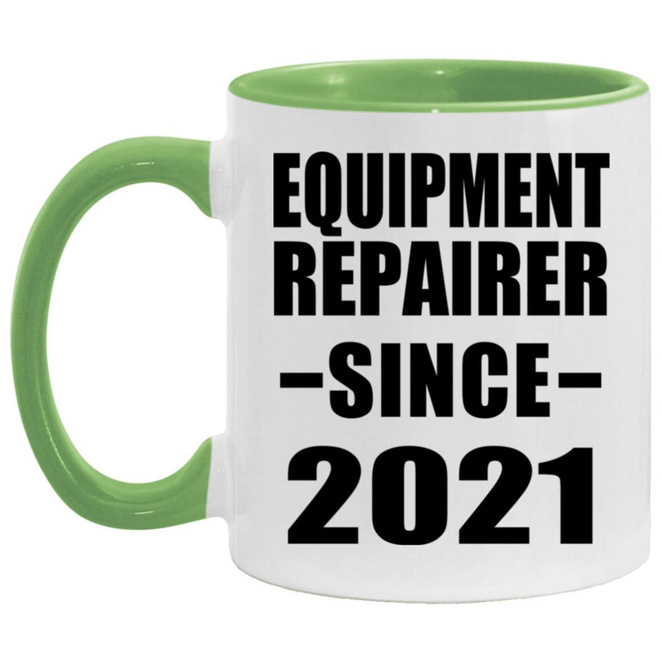 Equipment Repairer Since 2021 - 11oz Accent Mug Green