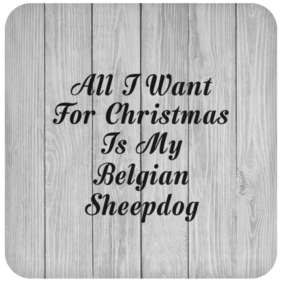 All I Want For Christmas Is My Belgian Sheepdog - Drink Coaster F