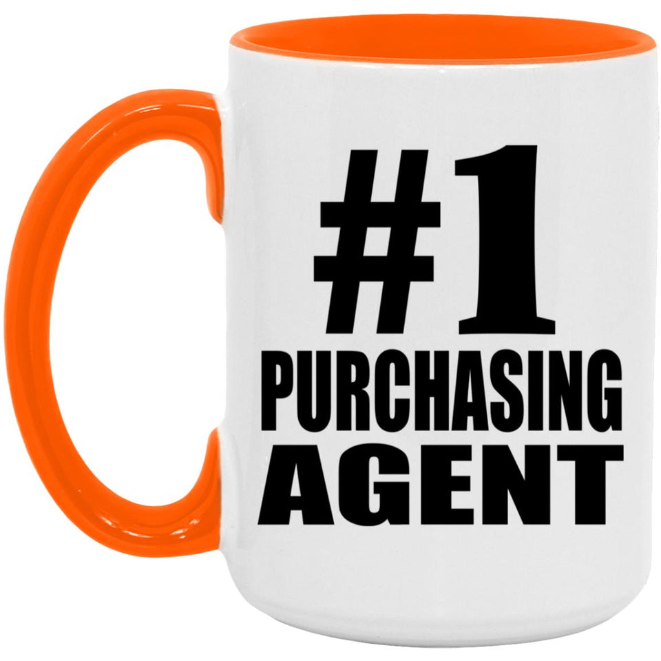 Number One #1 Purchasing Agent - 15oz Accent Mug Orange