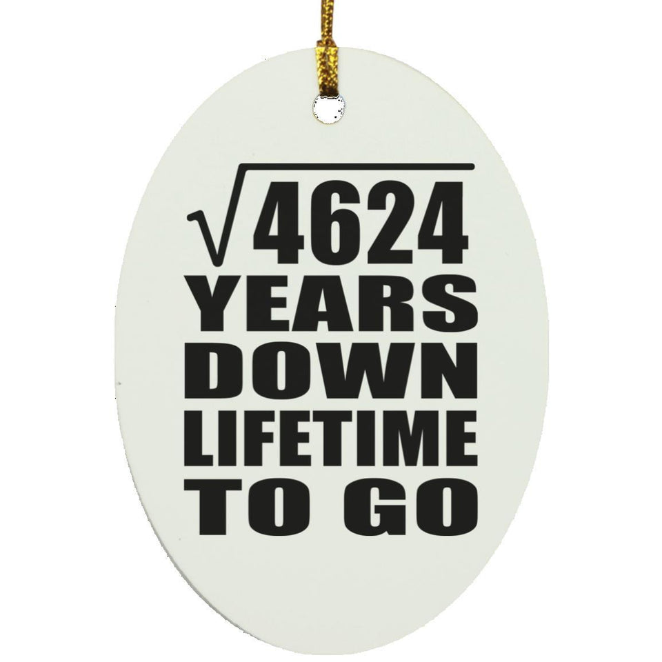 68th Anniversary Square Root of 4624 Years Lifetime To Go - Oval Ornament
