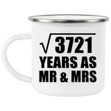 61st Anniversary Square Root of 3721 Years As Mr & Mrs - 12oz Camping Mug