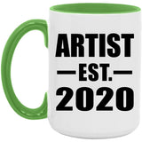 Artist Established EST. 2020 - 15oz Accent Mug Green