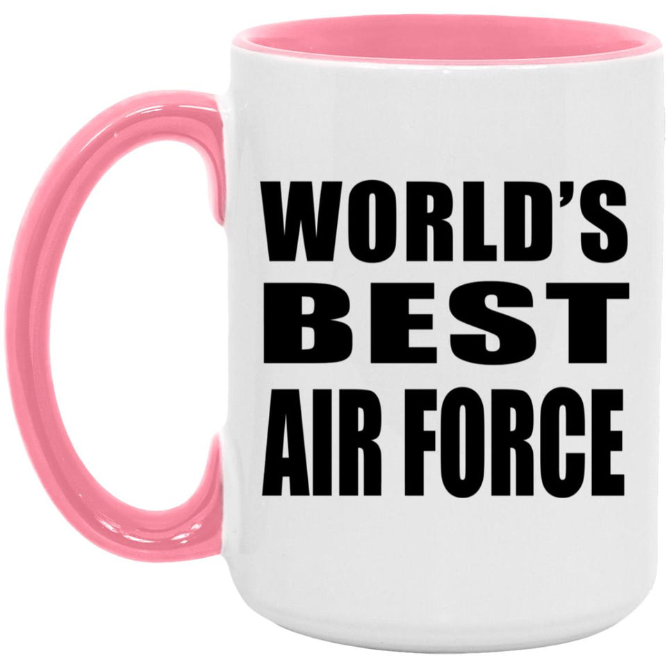 World's Best Air Force - 15oz Accent Mug Pink