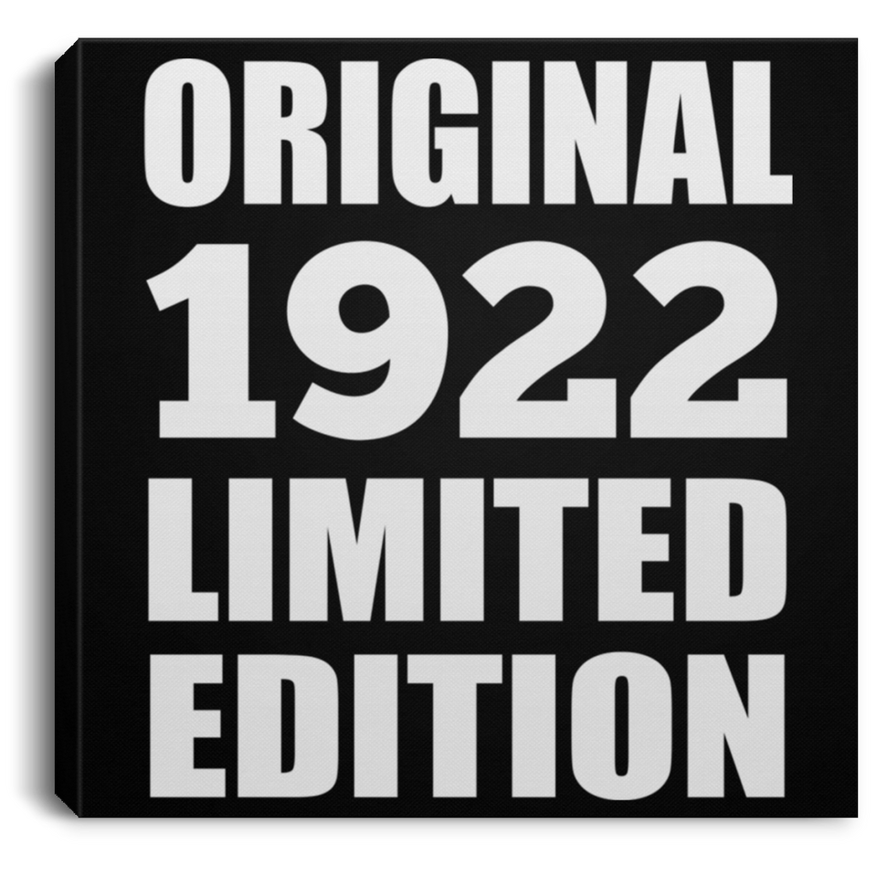 102nd Birthday Original 1922 Limited Edition - Canvas Square