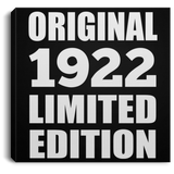 102nd Birthday Original 1922 Limited Edition - Canvas Square