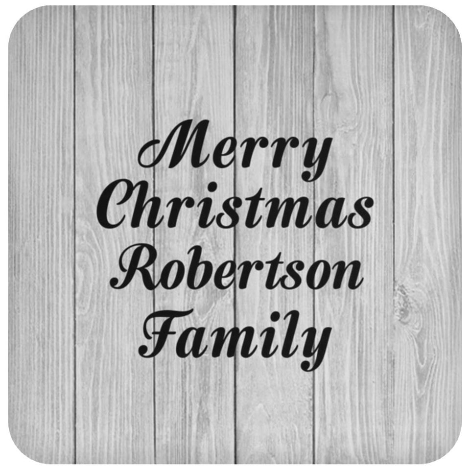 Merry Christmas Robertson Family - Drink Coaster F