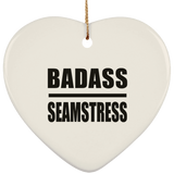 Badass Seamstress - Heart Ornament