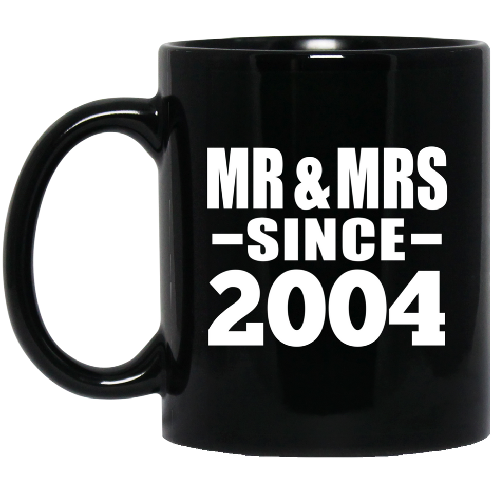 20th Anniversary Mr & Mrs Since 2004 - 11 Oz Coffee Mug Black