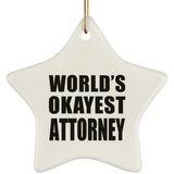 World's Okayest Attorney - Star Ornament