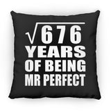 26th Anniversary Square Root of 676 Years of Mr Perfect - Throw Pillow Black