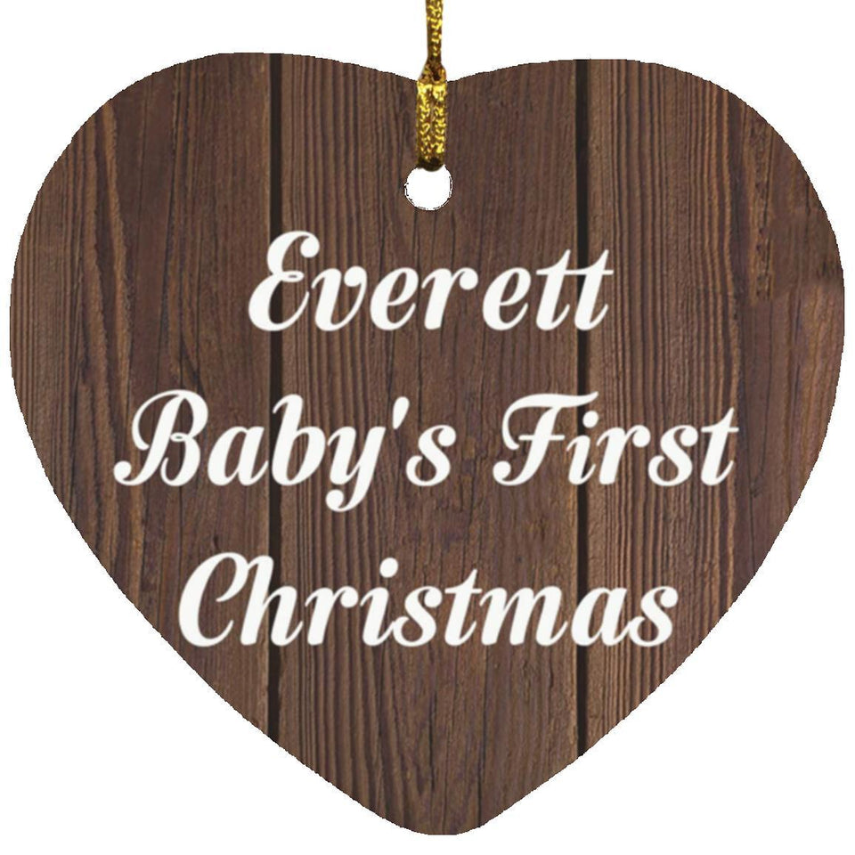 Everett Baby's First Christmas - Heart Ornament D