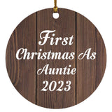 First Christmas As Auntie 2023 - Circle Ornament D
