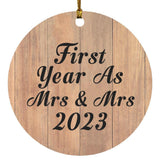 First Year As Mrs & Mrs 2023 - Circle Ornament C
