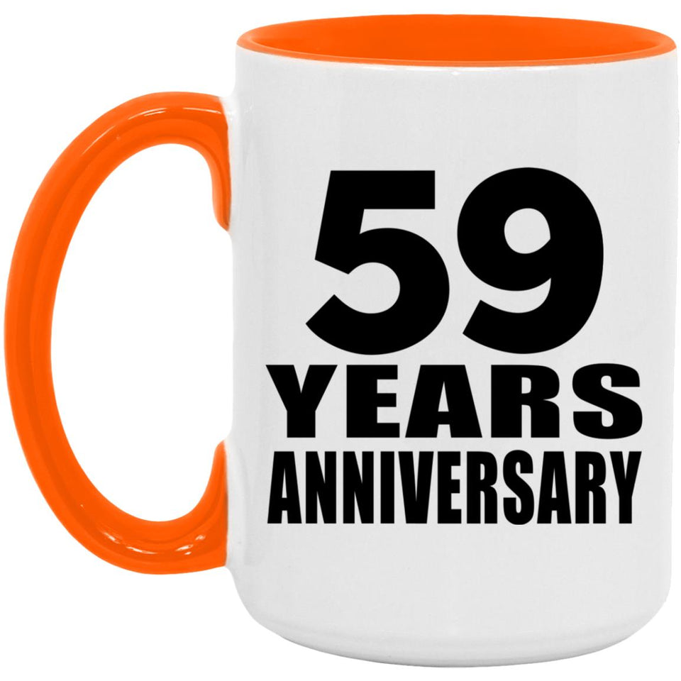 59th Anniversary 59 Years Anniversary - 15oz Accent Mug Orange