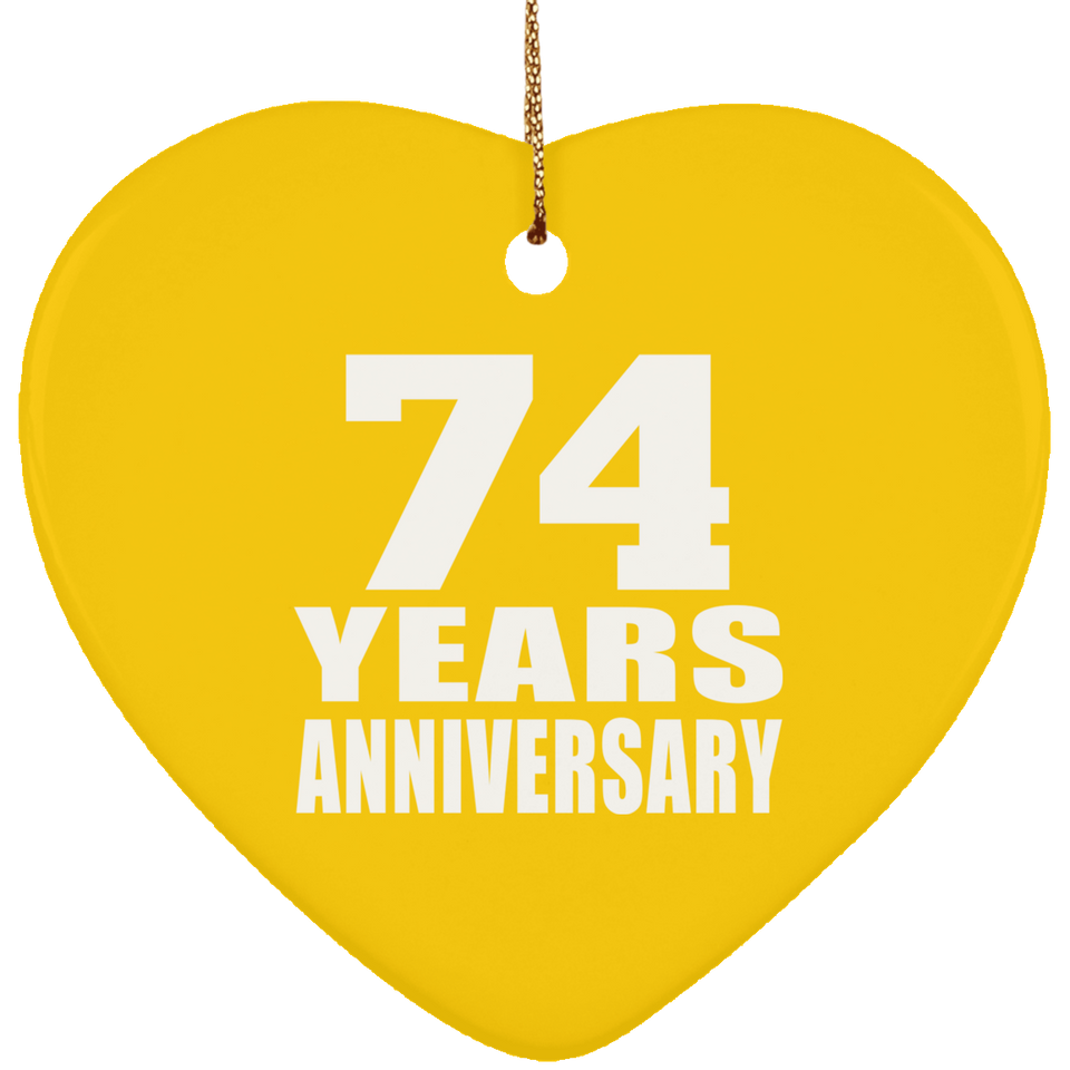 74th Anniversary 74 Years - Heart Ornament