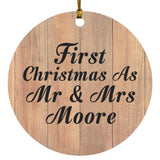 First Christmas As Mr & Mrs Moore - Circle Ornament C