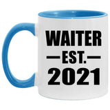 Waiter Established EST. 2021 - 11oz Accent Mug Blue