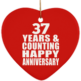 Happy 37th Anniversary 37 Years & Counting - Heart Ornament