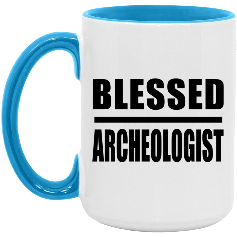 Blessed Archeologist - 15oz Accent Mug Blue