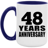 48th Anniversary 48 Years Anniversary - 15oz Accent Mug Purple