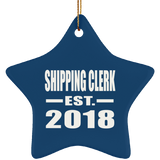 Shipping Clerk Established EST. 2018 - Star Ornament