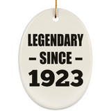 101st Birthday Legendary Since 1923 - Oval Ornament