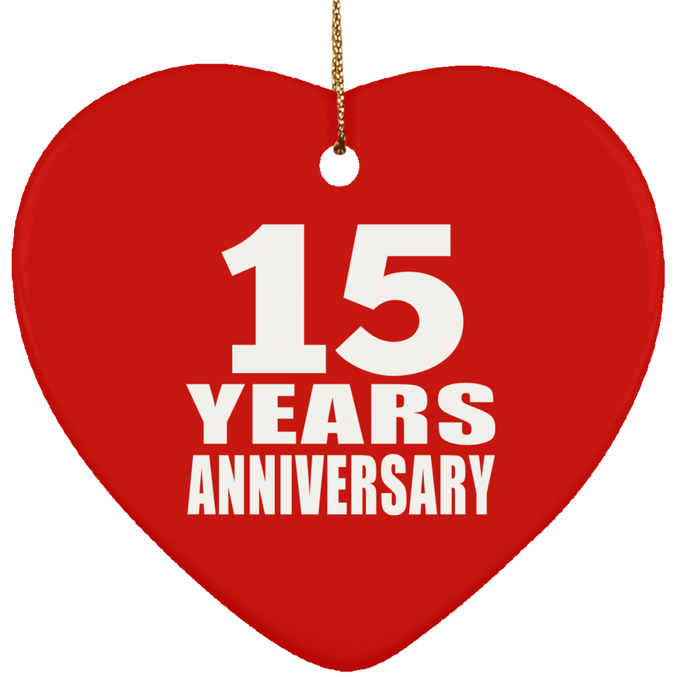 15th Anniversary 15 Years - Heart Ornament