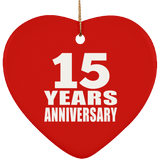 15th Anniversary 15 Years - Heart Ornament