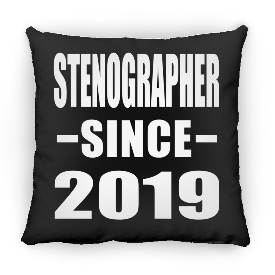 Stenographer Since 2019 - Throw Pillow Black