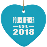Police Officer Established EST. 2018 - Heart Ornament