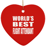 World's Best Flight Attendant - Heart Ornament