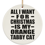 All I Want For Christmas Is My Orange Tabby Cat - Circle Ornament