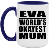 Eva World's Okayest Mum - 15oz Accent Mug Purple