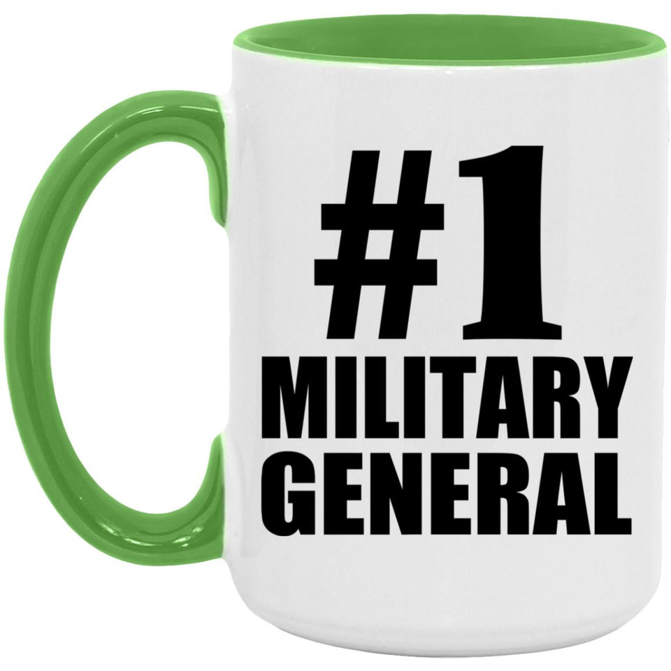 Number One #1 Military General - 15oz Accent Mug Green