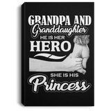 Grandpa & Granddaughter, He is Her Hero, She is His Princess - Canvas Portrait
