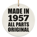67th Birthday Made in 1957 All Parts Original - Circle Ornament