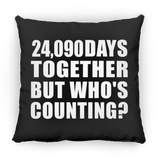 66th Anniversary 24,090 Days Together But Who's Counting - Throw Pillow Black