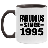 29th Birthday Fabulous Since 1995 - 11oz Accent Mug Black