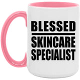 Blessed Skincare Specialist - 15oz Accent Mug Pink