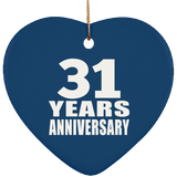 31st Anniversary 31 Years - Heart Ornament