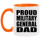 Proud Military General Dad - 11oz Accent Mug Orange