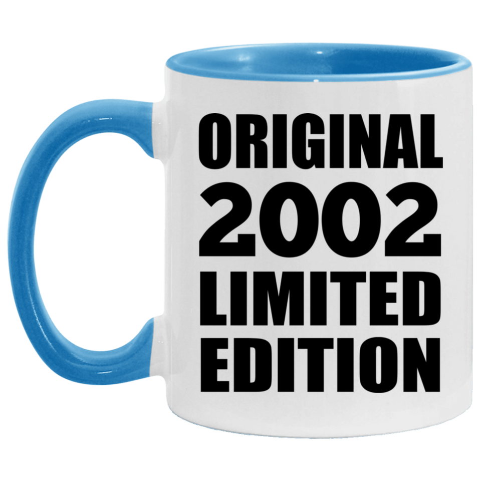 22nd Birthday Original 2002 Limited Edition - 11oz Accent Mug Blue