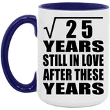 5th Anniversary Square Root of 25 Years Still In Love - 15oz Accent Mug Purple