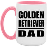 Golden Retriever Dad - 15oz Accent Mug Pink