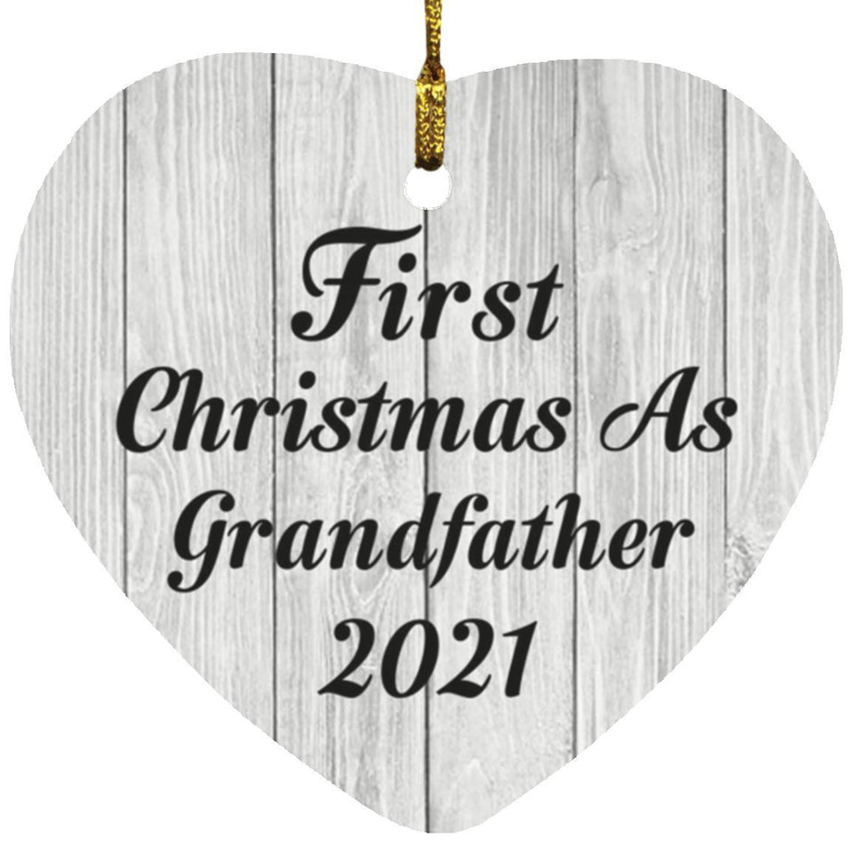First Christmas As Grandfather 2021 - Heart Ornament F